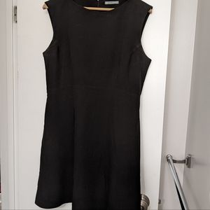 Black a line boat neck dress